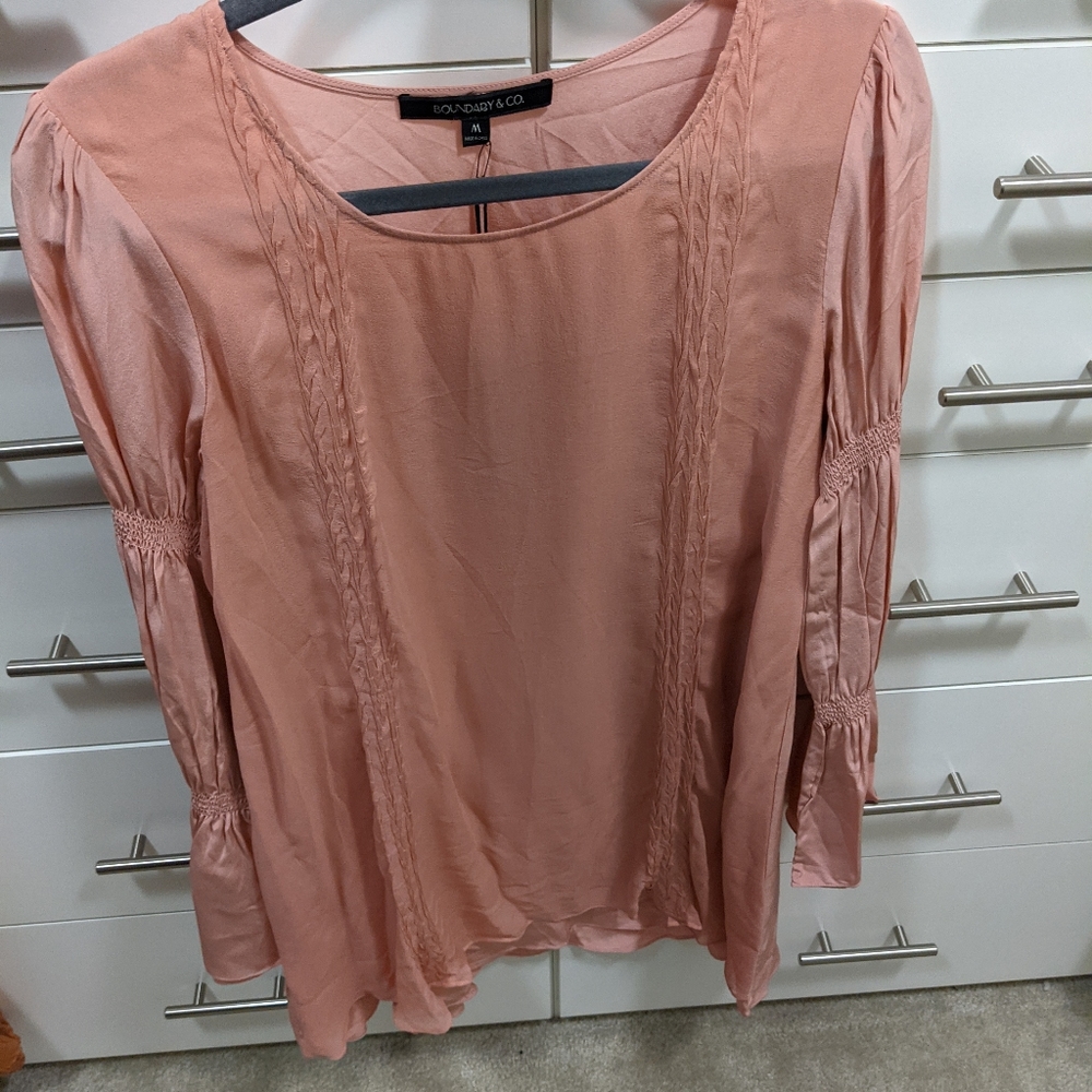 Pink long sleeve shift dress